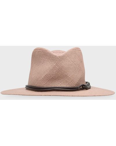 Brunello Cucinelli Straw Hat With Monili Braid Detail - Natural