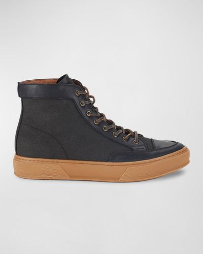 Frye Hoyt Leather Mid-top Sneakers - Blue