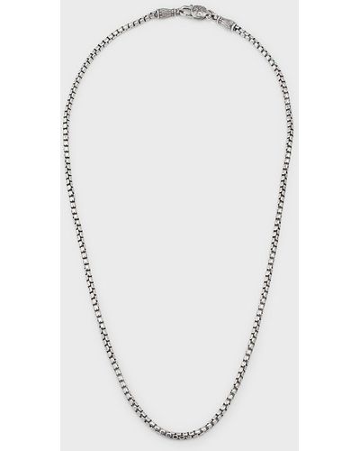 Konstantino Sterling Silver Box Chain Necklace, 22"l - Blue
