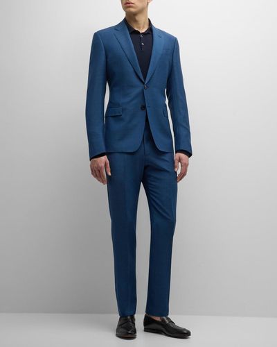 Giorgio Armani Solid Wool-Blend Suit - Blue