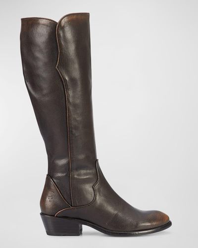 Frye Carson Leather Piping Tall Boots - Brown