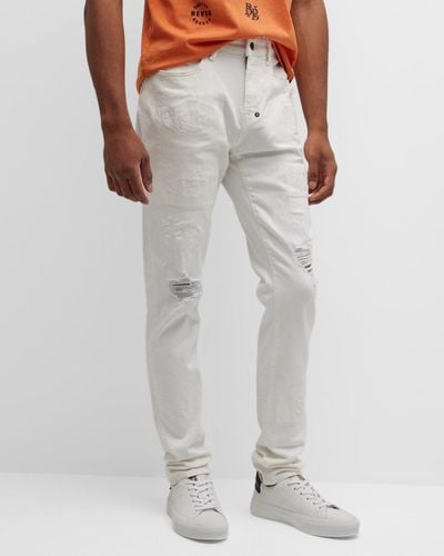 PRPS Distressed Slim-Fit Jeans - White
