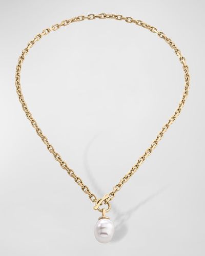 Majorica Tender Pearl Toggle Necklace - Metallic