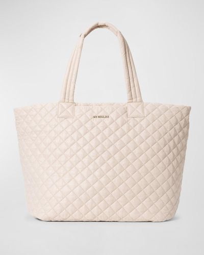MZ Wallace Metro Deluxe Large Quilted Tote Bag - Natural
