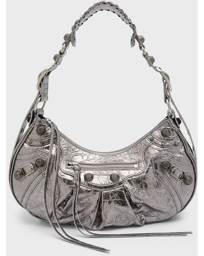 Balenciaga Le Cagole Small Shoulder Bag Metallized - Gray