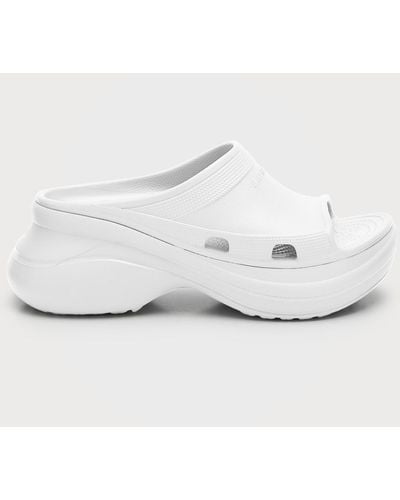 Balenciaga Pool Crocs Slide Sandals - White