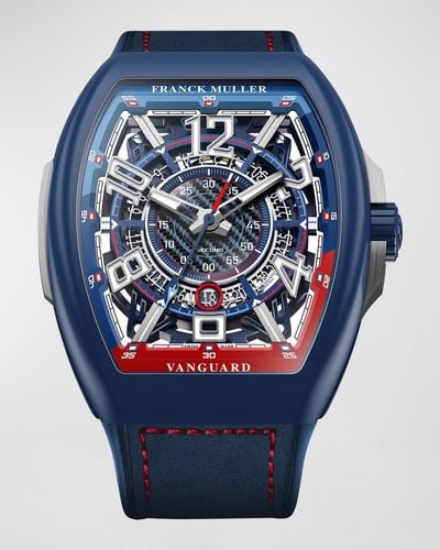 Franck Muller Limited Edition Bill Auberlen Skeleton Automatic Watch In Blue