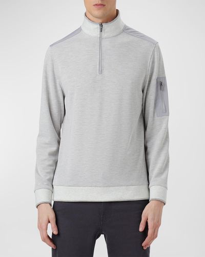 Bugatchi Quarter-zip Pullover Sweater - Gray