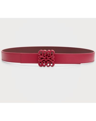 Loewe Inflated Anagram Leather Belt - Red