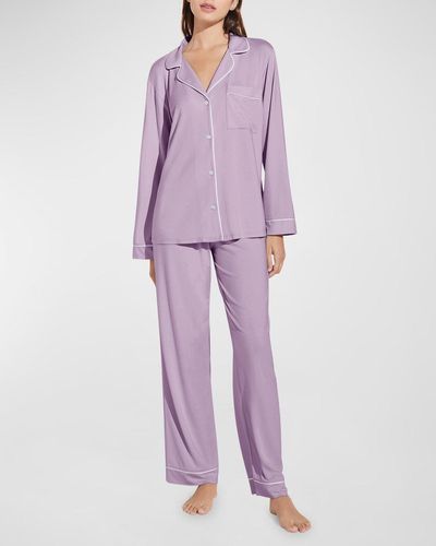 Eberjey Gisele Long Pajama Set - Purple