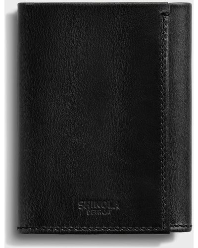 Shinola Navigator Trifold Leather Wallet - Black