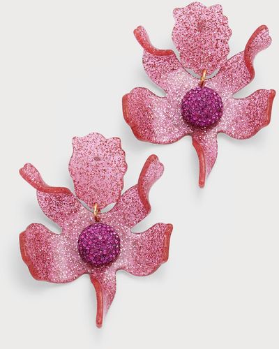 Lele Sadoughi Crystal Lily Earrings, Cherry Red - Pink