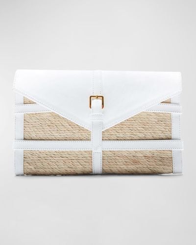 Altuzarra Watermill Envelope Caged Clutch Bag - White