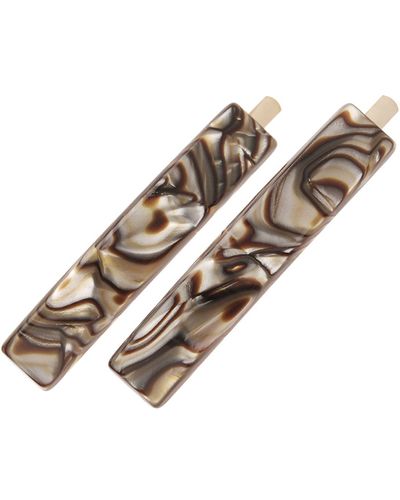 France Luxe Mod Bobby Pin Pair - Classic - Brown
