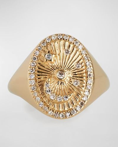 Kastel Jewelry Celestial Textured Oval Pinky Ring, Size 4 - Metallic