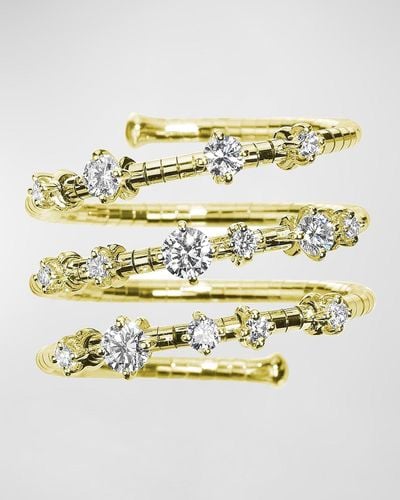 Mattia Cielo 18k Yellow Gold Spiral Diamond Ring - Metallic