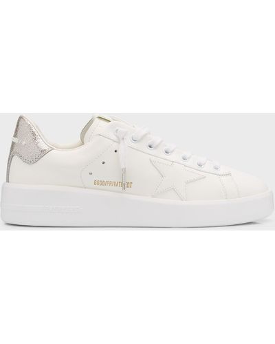 Golden Goose Pure Star Leather Sparkle Low-top Sneakers - Natural