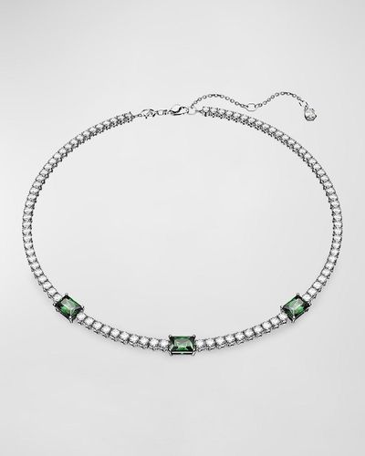 Swarovski Matrix Rhodium-Plated Crystal Tennis Necklace - Metallic