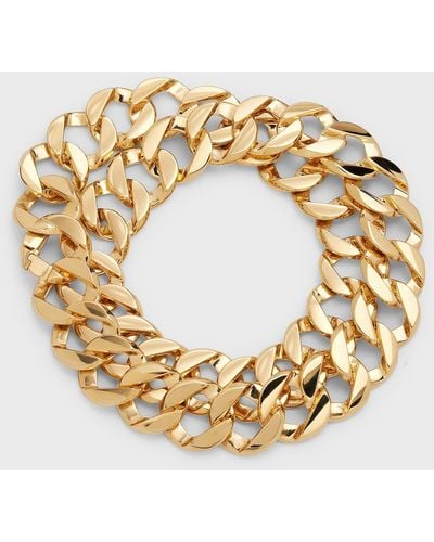 Verdura 18k Yellow Gold Double Curb Link Bracelet - Metallic