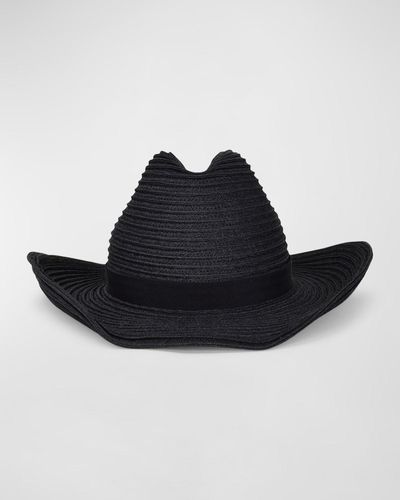 Gigi Burris Millinery Britney Hemp Cowboy Hat - Black