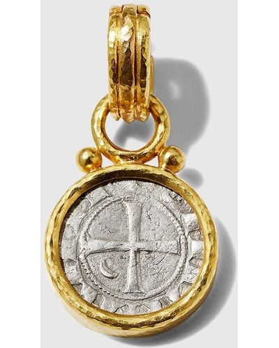 Elizabeth Locke Silver Crusader Coin Pendant - Metallic