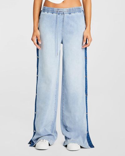 SER.O.YA Gabbi Side-Snap Jeans - Blue