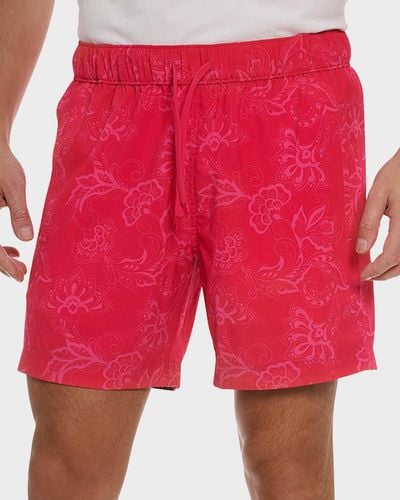 Robert Graham Sator Floral-Print Swim Shorts - Red
