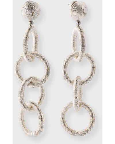 Oscar de la Renta Long Coil Circle Link Earrings - Natural