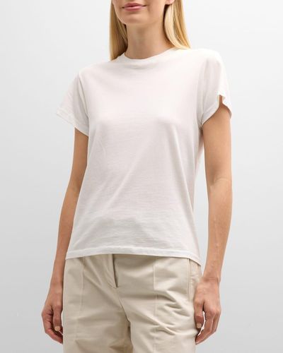 The Row Charo Short-Sleeve Cotton Top - White