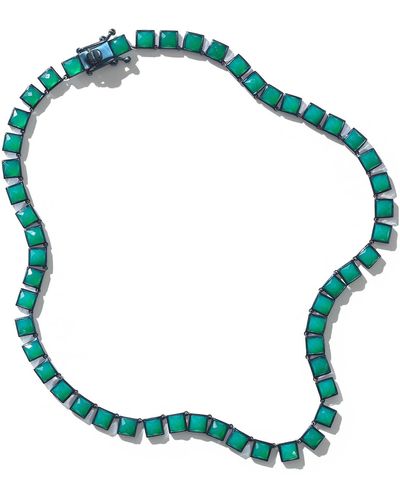 Nakard Small Tile Riviere Necklace - Green