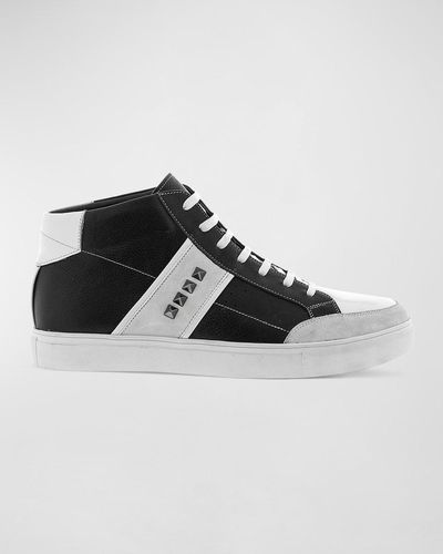 Badgley Mischka Walton Studded Leather High-top Sneakers - Black