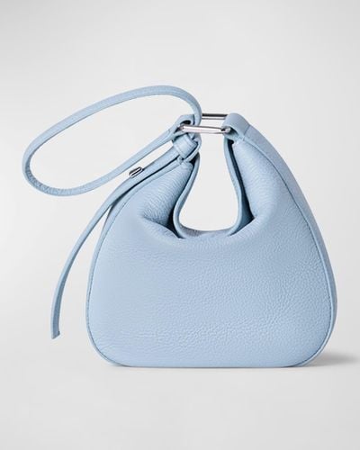Akris Anna Mini Leather Hobo Bag - Blue