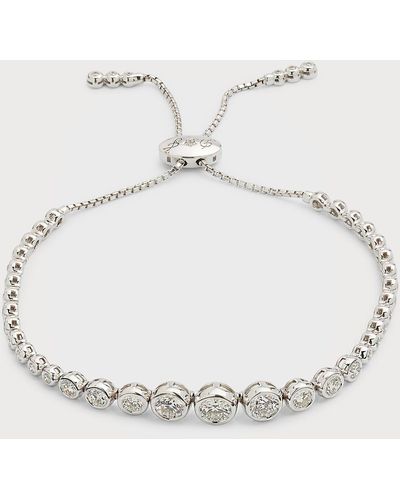 Cassidy Diamonds 18k White Gold Adjustable Diamond Bezel Bracelet - Natural