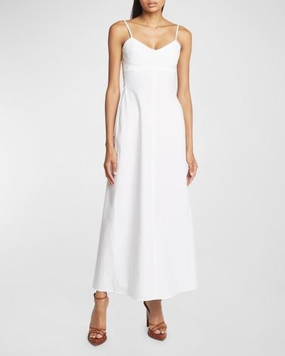Victoria Beckham Cami Sweetheart-Neck Cotton Maxi Dress - White
