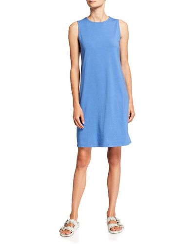 Eileen Fisher Sleeveless Jersey Shift Dress - Blue