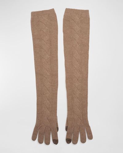 Eugenia Kim Coraline Cable Knit Cashmere-Blend Gloves - Natural