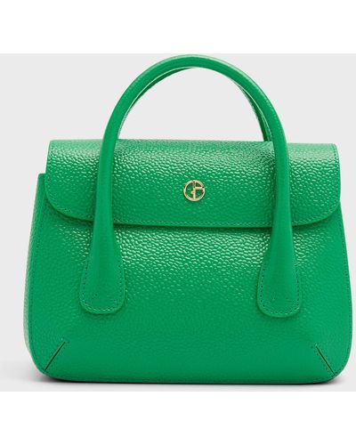 Giorgio Armani Mini Textured Leather Top-handle Bag - Green