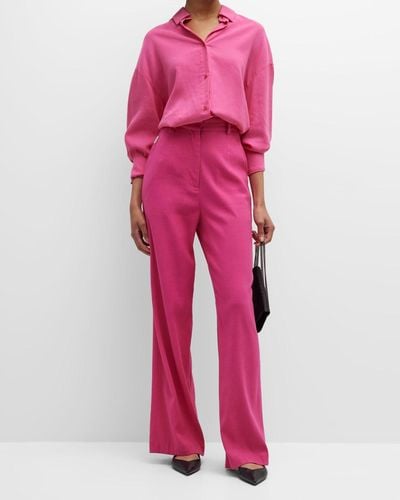 Grey/Ven Regatta High-rise Wide-leg Pants - Pink