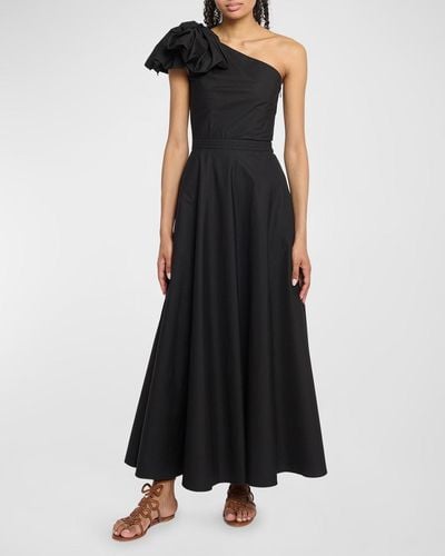 Giambattista Valli Bow One-Shoulder Maxi Dress - Black
