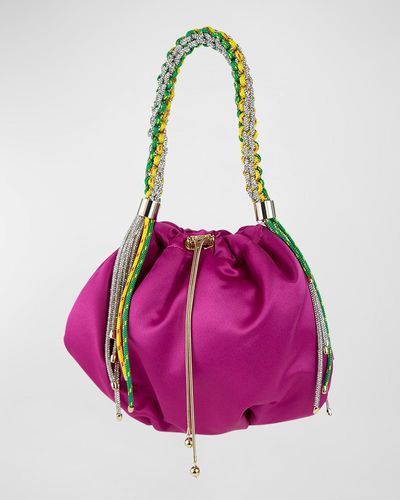 Rosantica Fatale Crystal Rope Top-Handle Bag - Pink