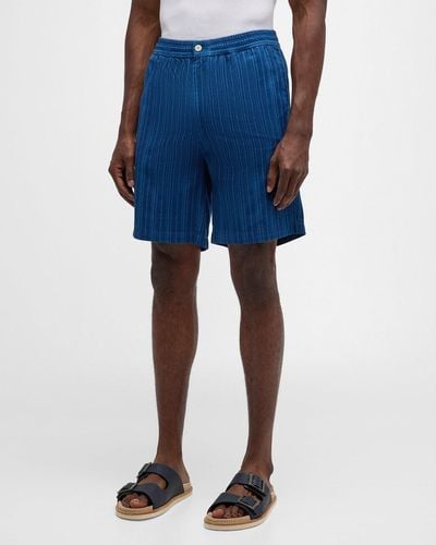 Original Madras Trading Co. Lax Elastic-Waist Shorts - Blue