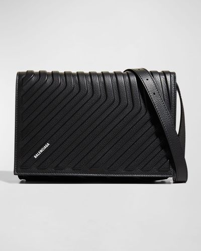 Balenciaga Leather Car Flap Bag W/ Strap - Black