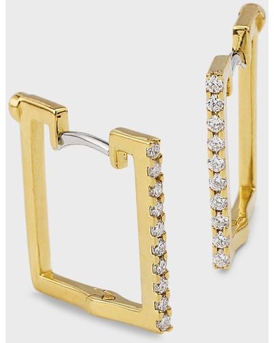Roberto Coin 18K Diamond Square Earrings, 15Mm - Metallic