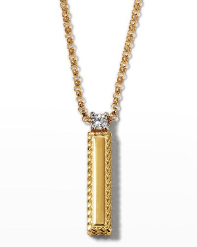 Roberto Coin Princess 18k Yellow Gold Diamond Initial Necklace, I - Metallic