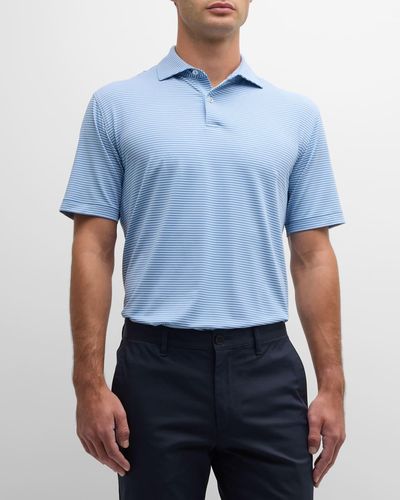 Peter Millar Ambrose Performance Jersey Polo Shirt - Blue