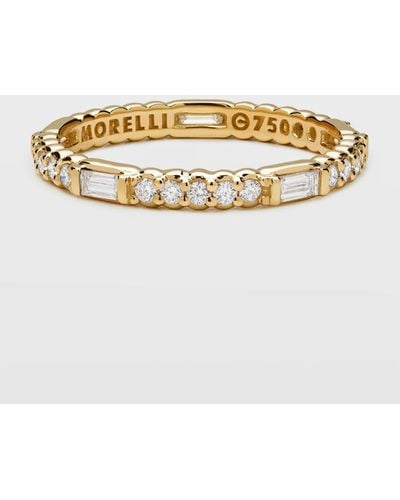Paul Morelli Diamond Pinpoint Baguette Ring In 18k Gold - Metallic
