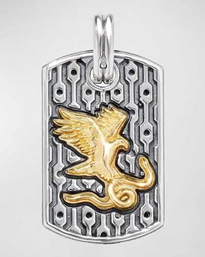 Konstantino Arc Eagle & Snake Pendant - Gray