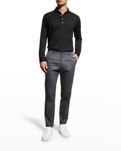 Peter Millar Amble Cotton-cashmere Polo Shirt - Black