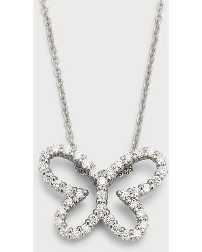 Roberto Coin 18k White Gold Open Butterfly Diamond Necklace