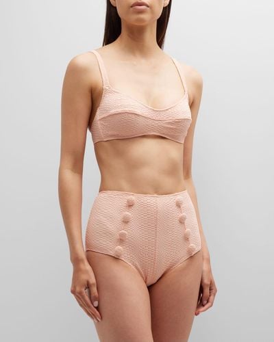Lisa Marie Fernandez Textured Two-piece Bikini Set - Natural
